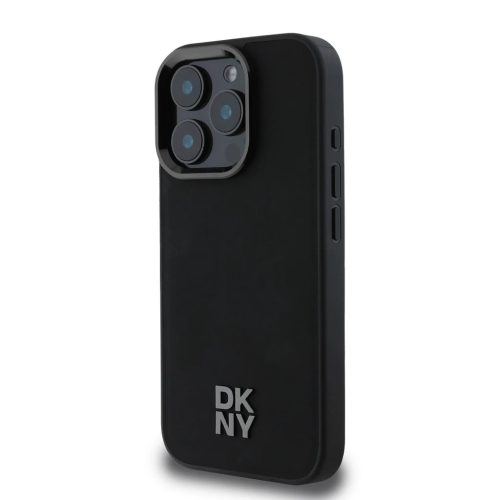 DKNY PU Leather Stack Logo Magsafe tok iPhone 16 Pro Max készülékhez fekete