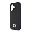 DKNY PU Leather Repeat Pattern Stack Logo MagSafe Tok iPhone 16 készülékhez fekete