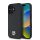 DKNY PU Leather Repeat Pattern Stack Logo MagSafe tok iPhone 16 Plus készülékhez fekete