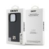 DKNY PU Leather Repeat Pattern Stack Logo MagSafe tok iPhone 16 Pro Max készülékhez fekete