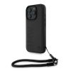 BMW bőr Signature and Strap tok iPhone 16 Pro Max készülékhez fekete