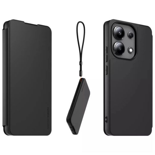 Made for Xiaomi könyv tok nyaklánccal – Xiaomi Redmi Note 13 4G készülékhez fekete