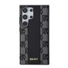 DKNY PU Leather Checkered Pattern Magsafe tok Samsung Galaxy S24 Ultra készülékhez fekete