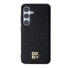 DKNY PU Leather Repeat Pattern Stack Logo Magsafe tok Samsung Galaxy S24+ készülékhez fekete