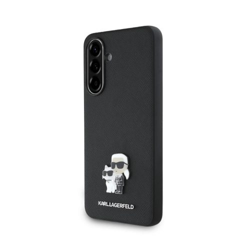 Karl Lagerfeld PU Saffiano Metal Karl and Choupette tok Samsung Galaxy A56 készülékhez fekete