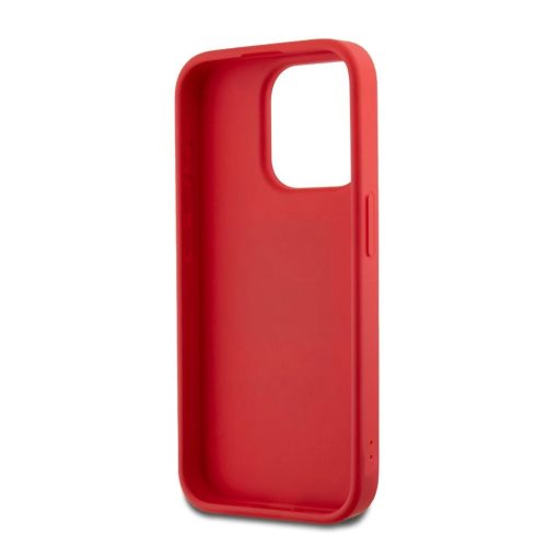 DKNY PU Leather Stack Logo Wrist Strap tok iPhone 15 Pro készülékhez piros