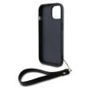 DKNY PU Leather Stack Logo Wrist Strap tok iPhone 14 készülékhez fekete