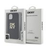 DKNY PU Leather Stack Logo Wrist Strap tok iPhone 14 készülékhez fekete