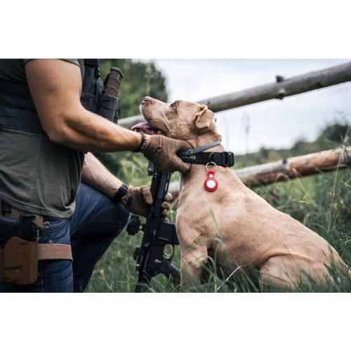 Tactical AirTag készülékhez Beam Leather tok fekete