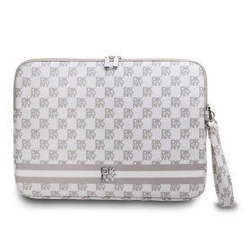   DKNY PU bőr Checkered Pattern and Stripe Laptop Tok 15/16" bézs