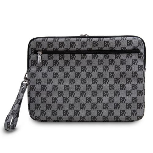 DKNY PU bőr Checkered Pattern and Stripe laptop tok 13/14" fekete