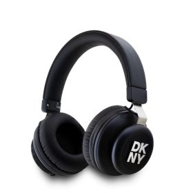   DKNY PU bőr Stack Logo vezeték nélküli fejhallgató fekete