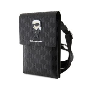   Karl Lagerfeld Saffiano Monogram Ikonik NFT tárcás telefontáska fekete