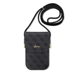 Guess PU 4G Metal Logo Script telefon táska fekete