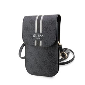 Guess PU 4G Printed Stripes telefon táska fekete