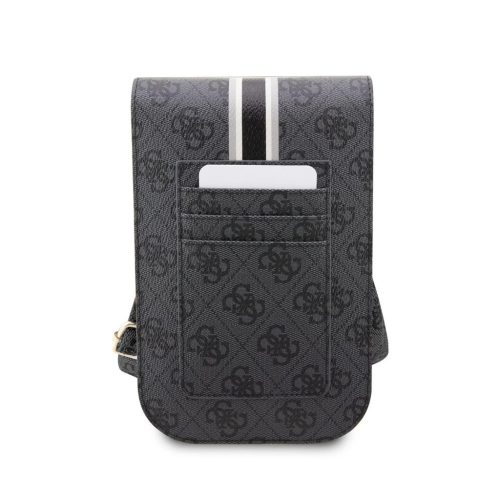 Guess PU 4G Printed Stripes telefon táska fekete