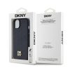 DKNY PU Leather Repeat Pattern Stack Logo MagSafe tok iPhone 14 készülékhez fekete