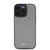 DKNY PU Leather Silver Metal Logo Magsafe tok iPhone 16 Pro készülékhez szürke
