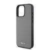 DKNY PU Leather Silver Metal Logo Magsafe tok iPhone 16 Pro készülékhez szürke