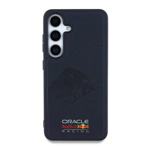 Red Bull Leather Meshed Debossed Logo MagSafe tok Samsung Galaxy S25 készülékhez tengerészkék