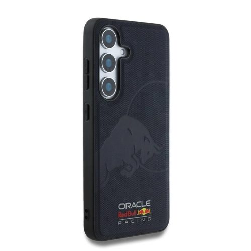Red Bull Leather Meshed Debossed Logo MagSafe tok Samsung Galaxy S25 készülékhez tengerészkék