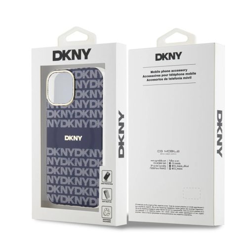 DKNY PC/TPU tónusos csíkmintás Magsafe tok iPhone 13 készülékhez kék